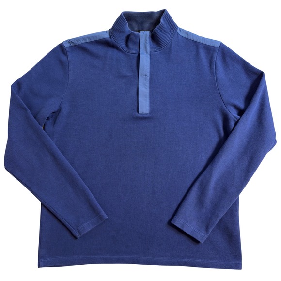 BOSS Hugo Boss Other - BOSS Hugo Boss Men Medium Blue 100% Cotton Quarter Zip Pullover Sweater Knit